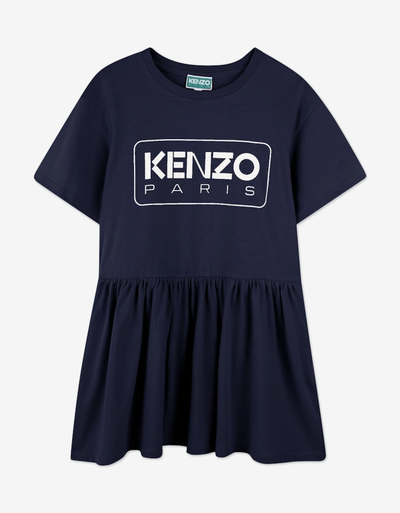 Girls Logo Sweater Dress in Navy
