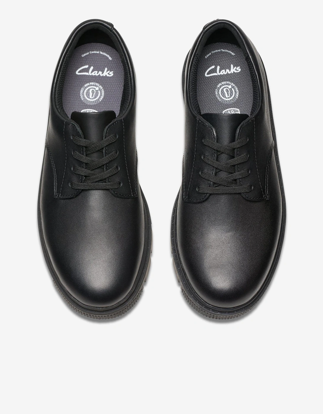 Boys Leather Lorcam Loop Shoes in Black