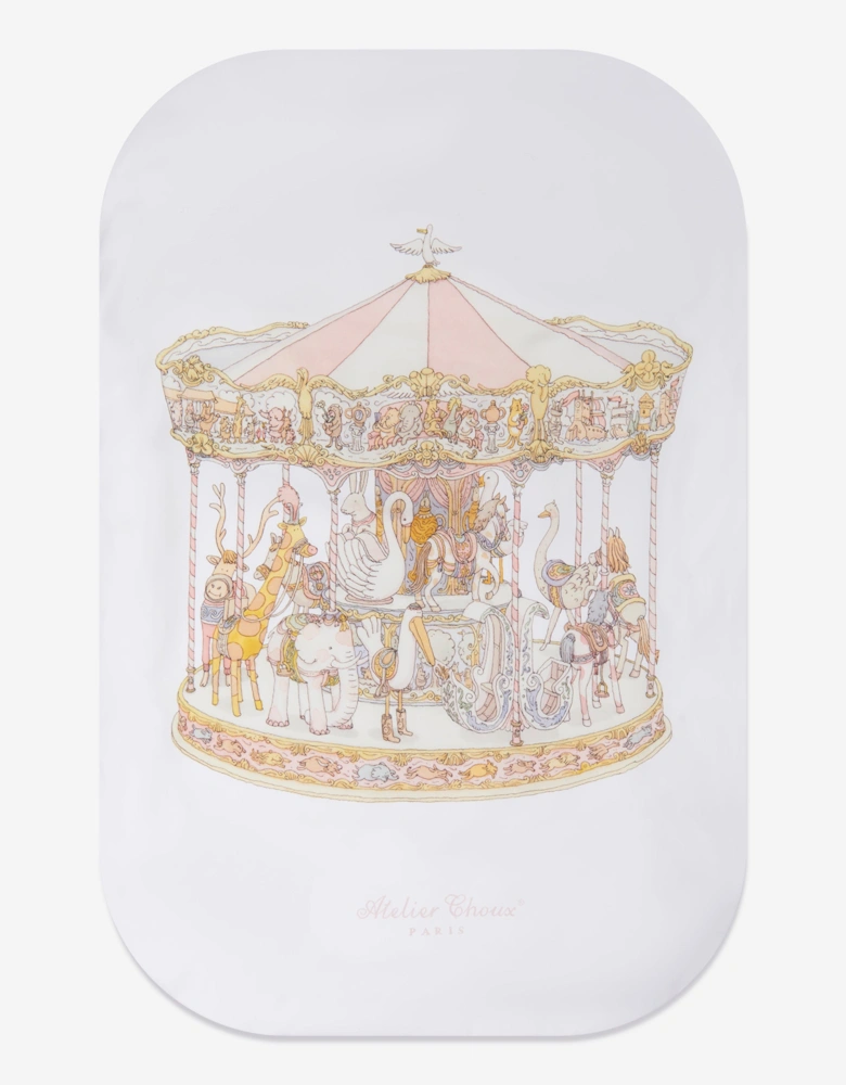 Baby Girls Carousel Fitted Sheet in Pink (140cm)