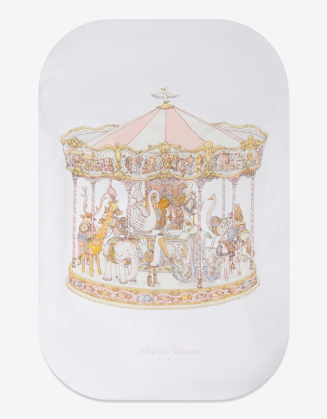 Baby Girls Carousel Fitted Sheet in Pink (140cm), 5 of 4