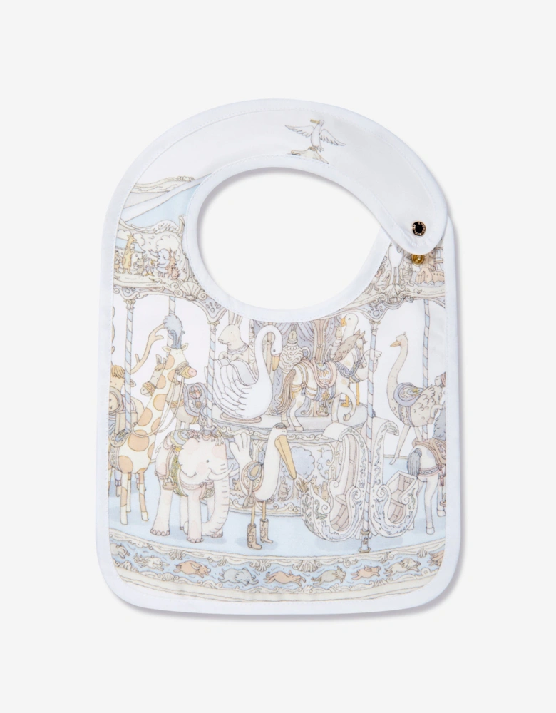 Baby Boys Carousel Satin Bib in Blue