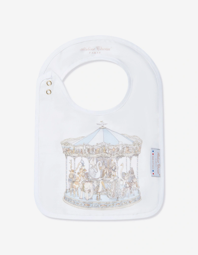 Baby Boys Carousel Satin Bib in Blue