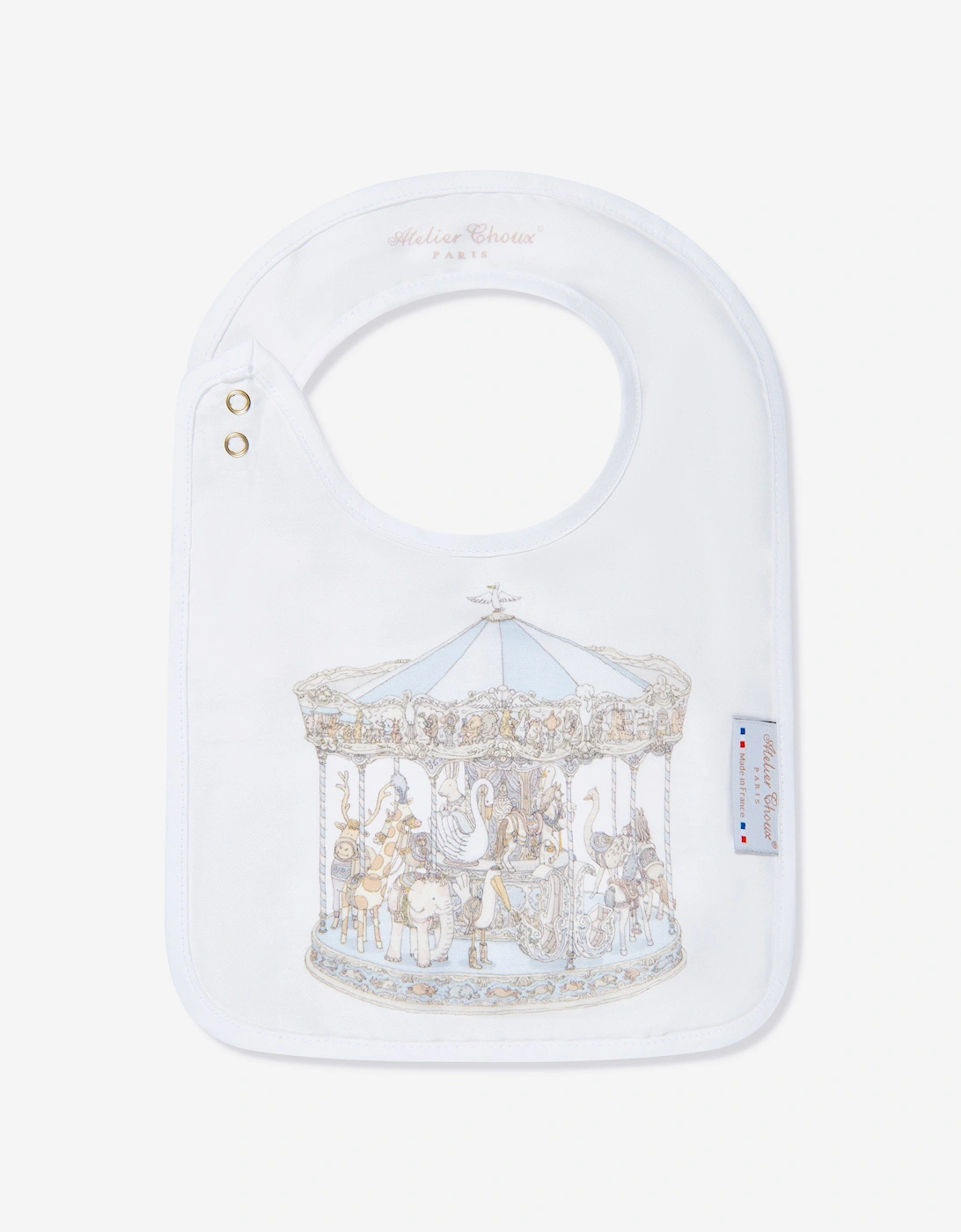 Baby Boys Carousel Satin Bib in Blue