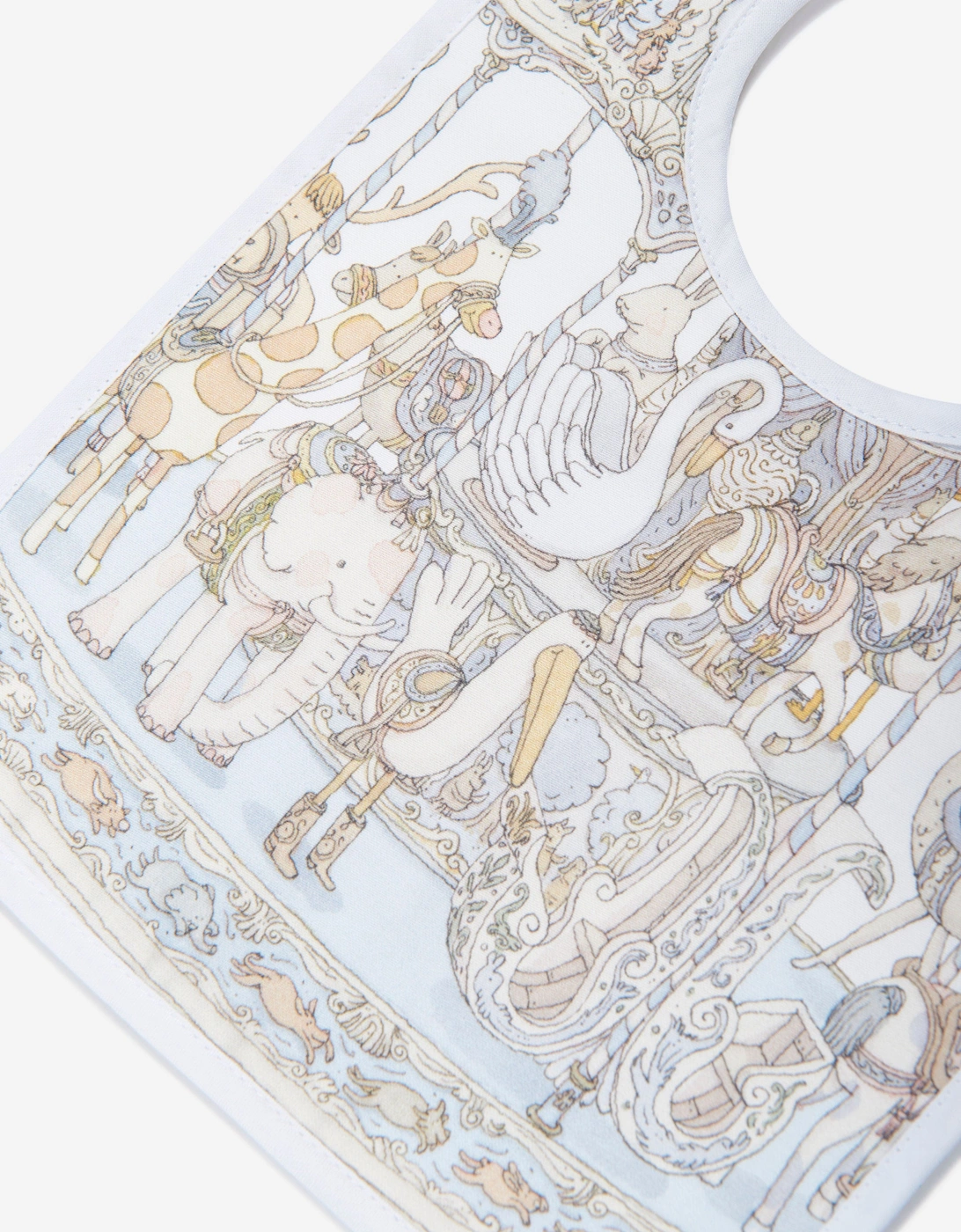 Baby Boys Carousel Satin Bib in Blue