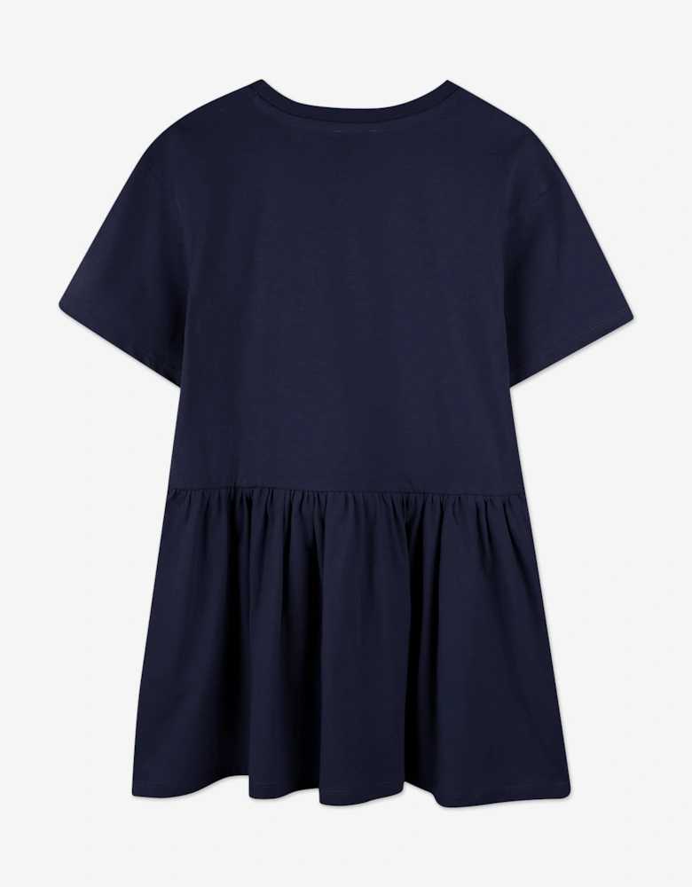 Girls Logo Sweater Dress in Navy