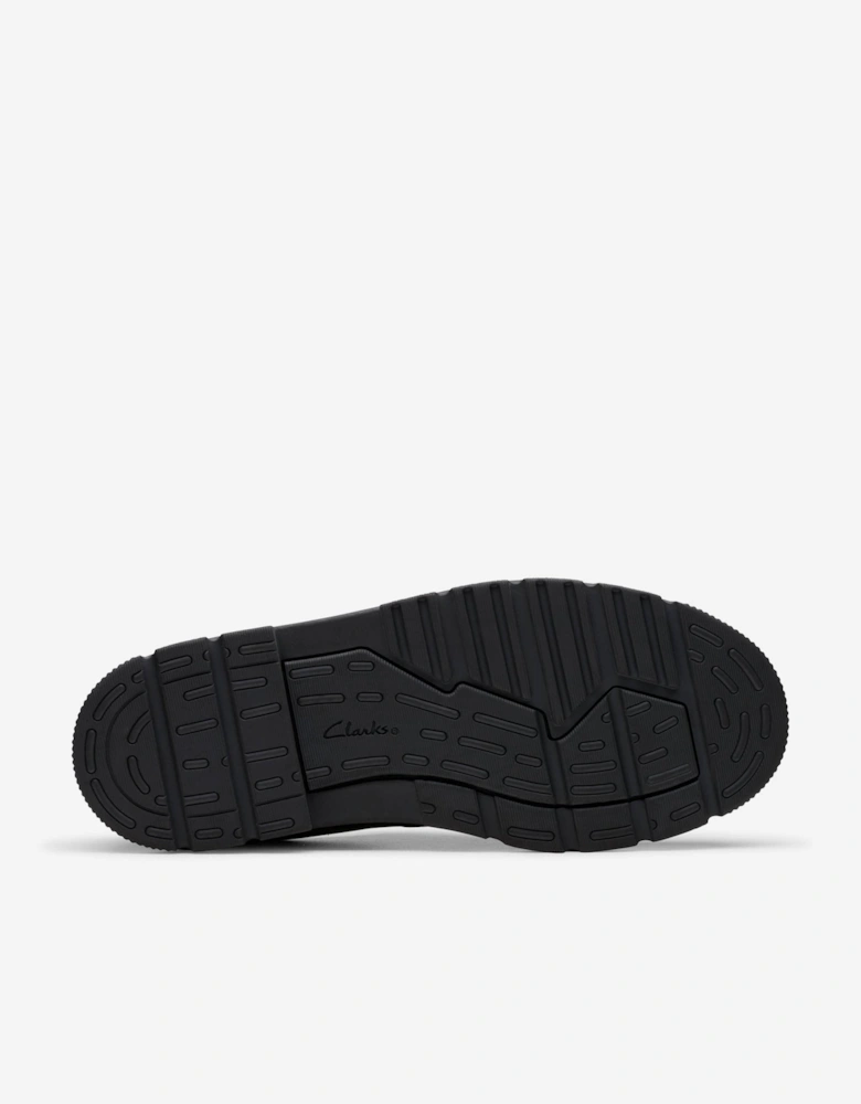 Boys Leather Lorcam Loop Shoes in Black
