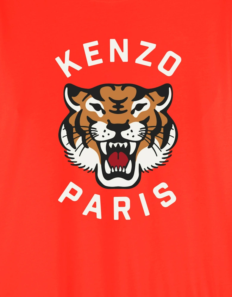Girls Tiger Dress in Red