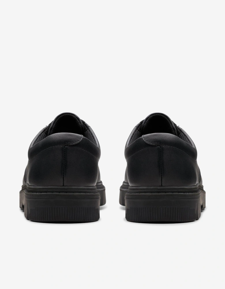 Boys Leather Lorcam Loop Shoes in Black