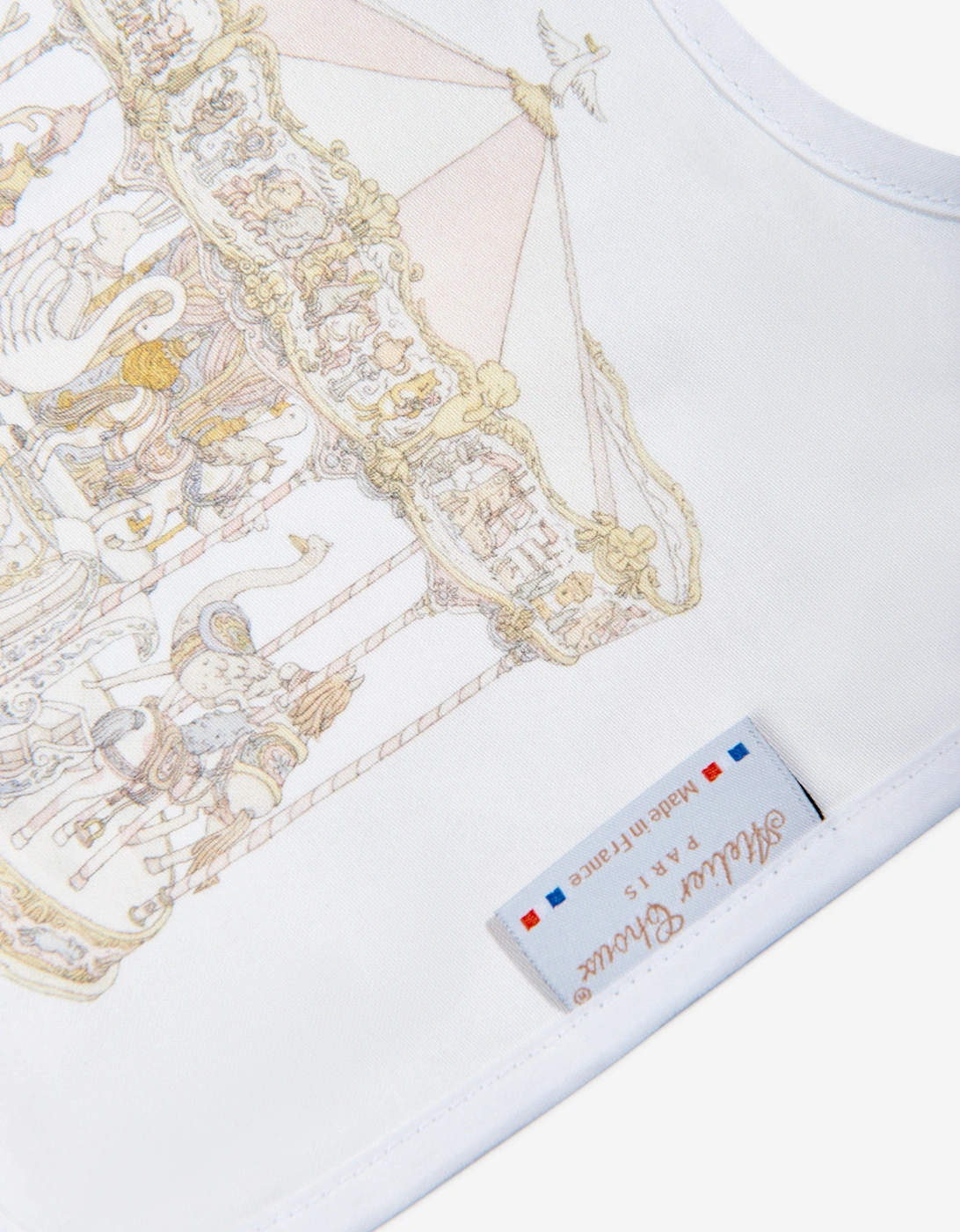 Baby Girls Carousel Satin Bib in Pink