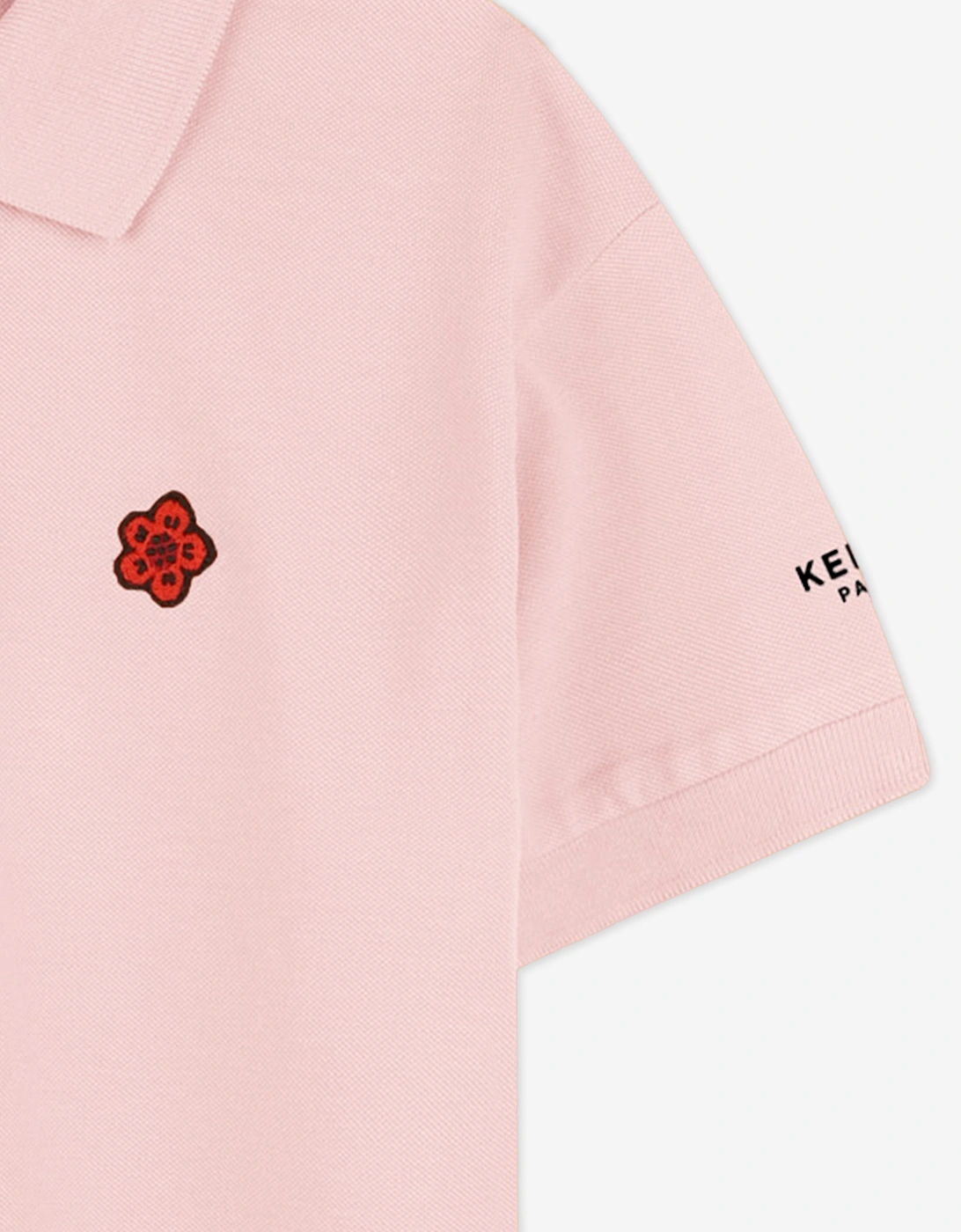 Girls Boke Flower Polo Dress in Pink