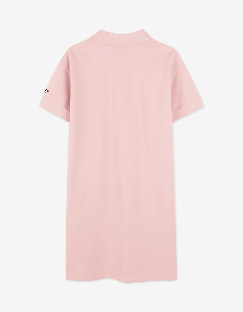 Girls Boke Flower Polo Dress in Pink