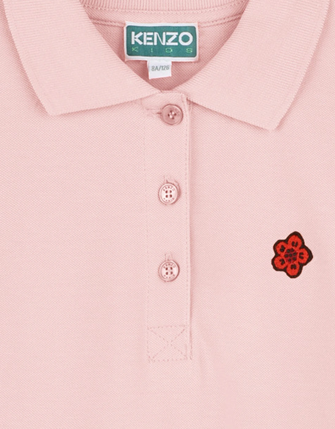 Girls Boke Flower Polo Dress in Pink