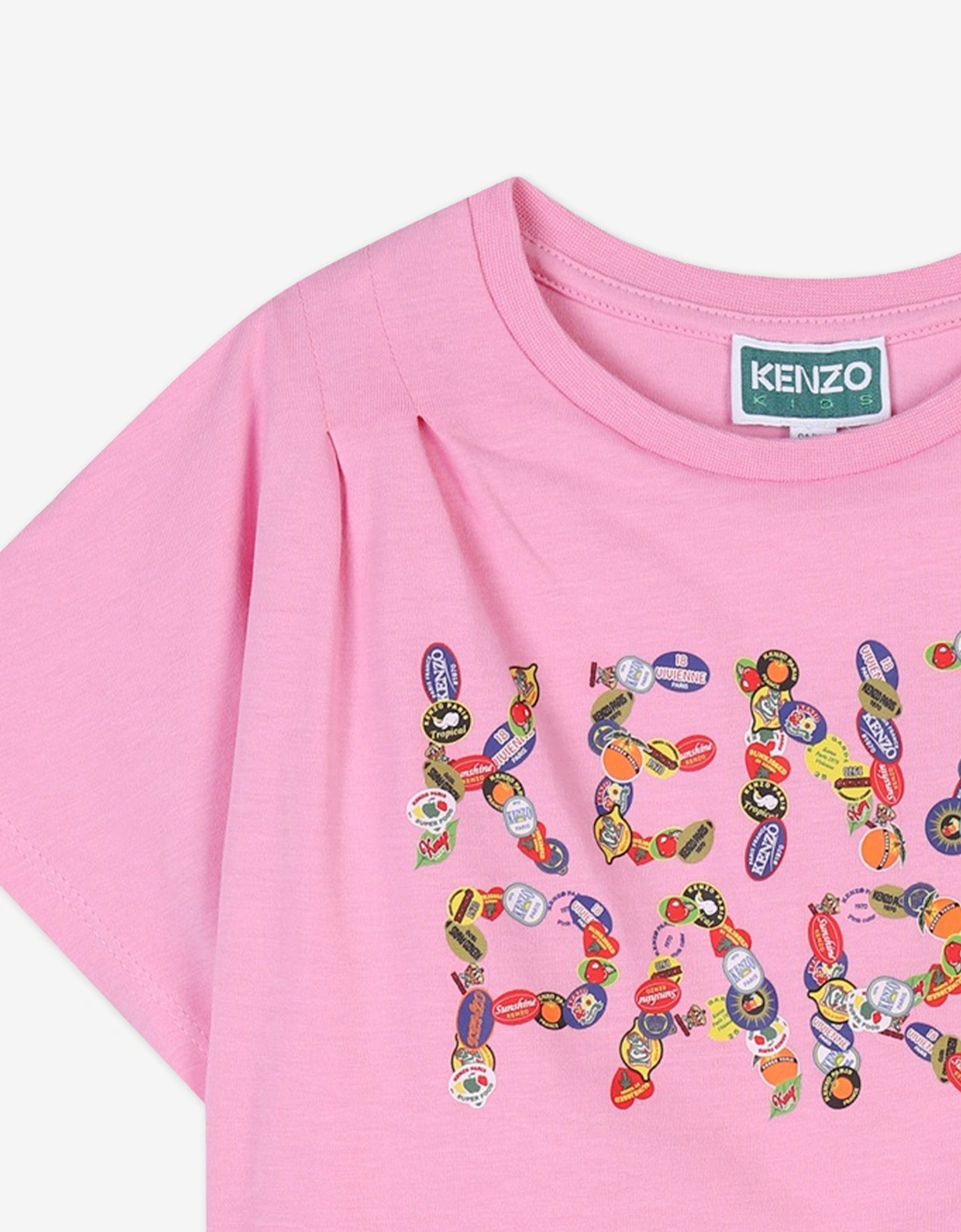 Girls Paris Logo Dress in Pink