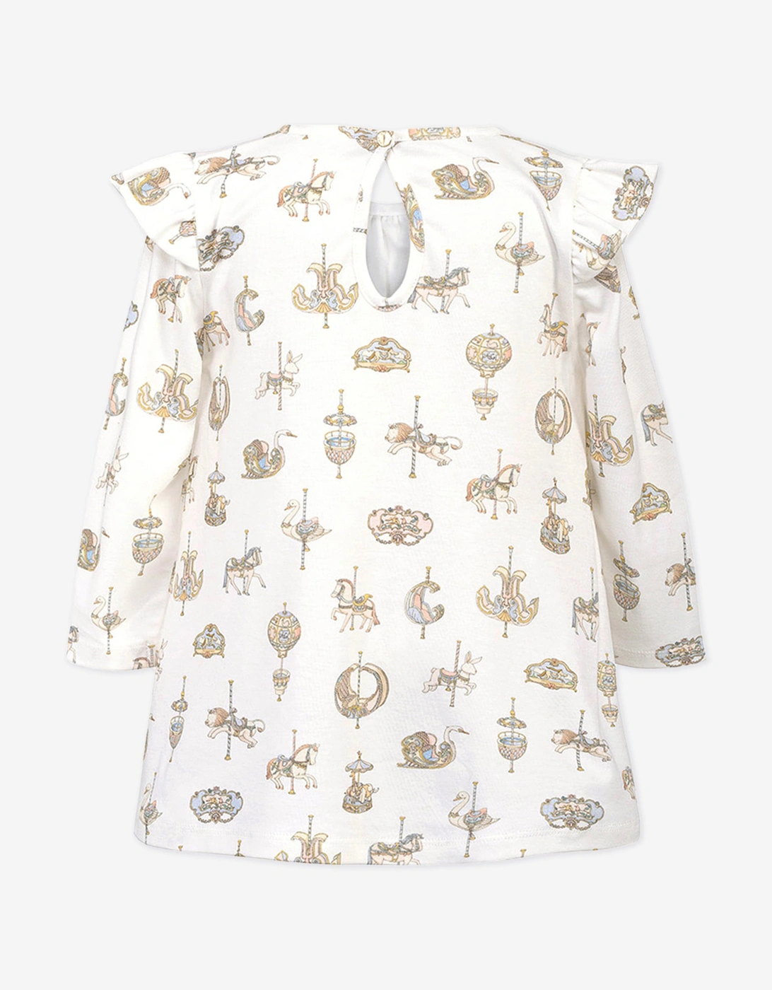 Baby Girls Carousel Jersey Dress in White