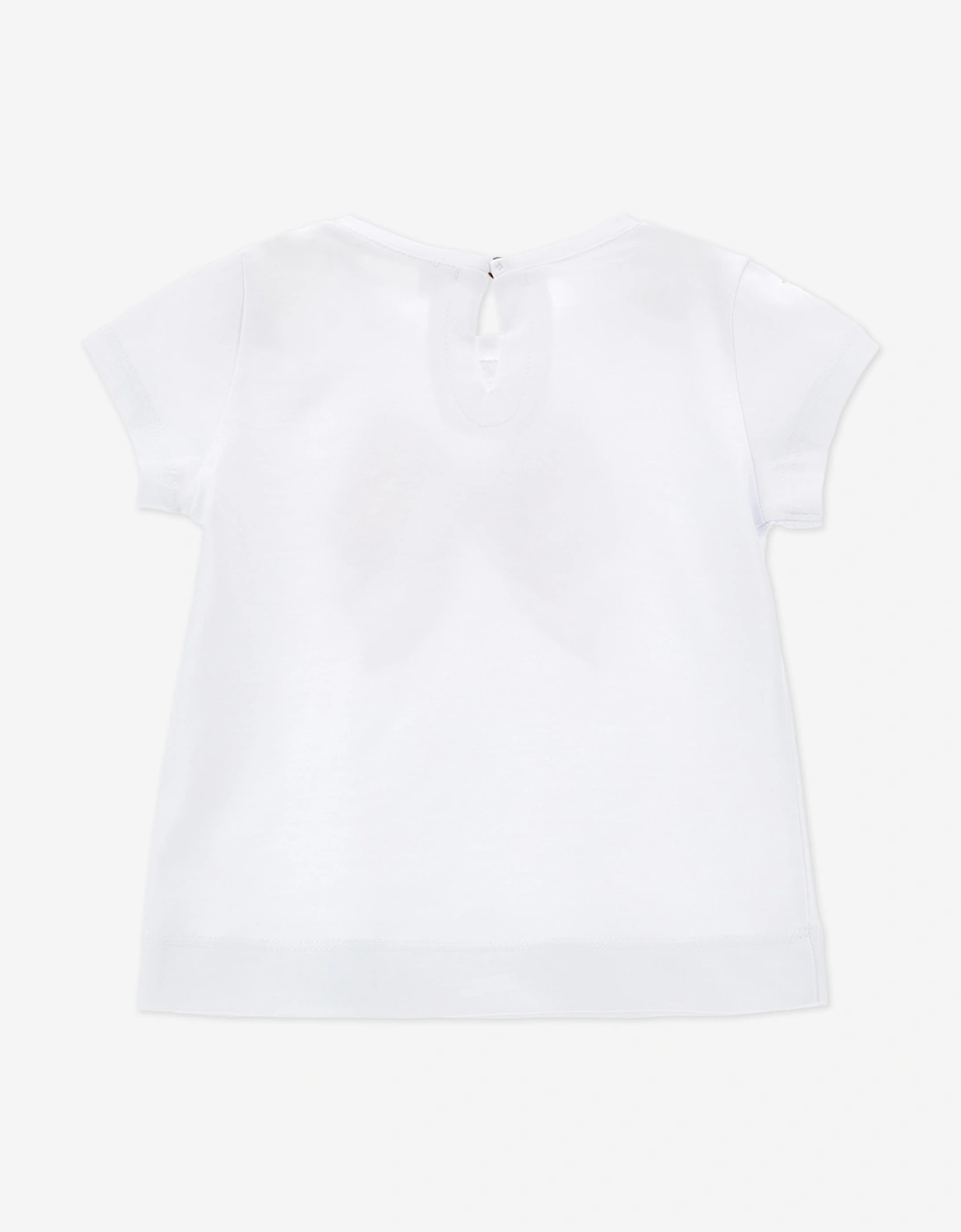 Baby Girls Bow Print T-Shirt in White