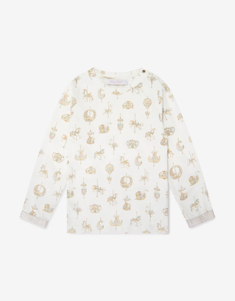 Kids Carousel Loungewear Set in White
