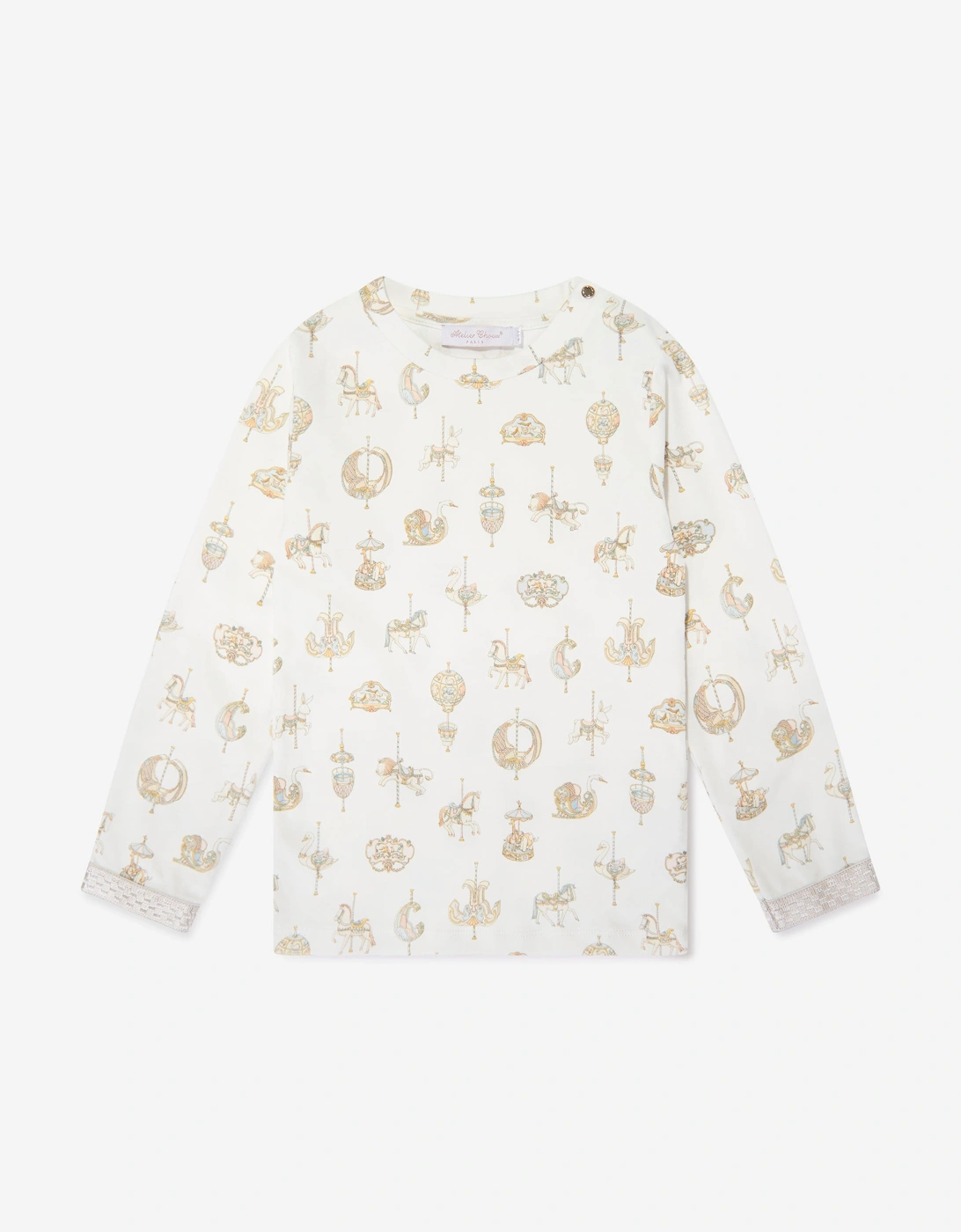 Kids Carousel Loungewear Set in White