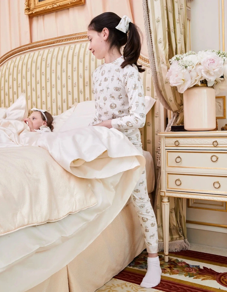 Kids Carousel Loungewear Set in White