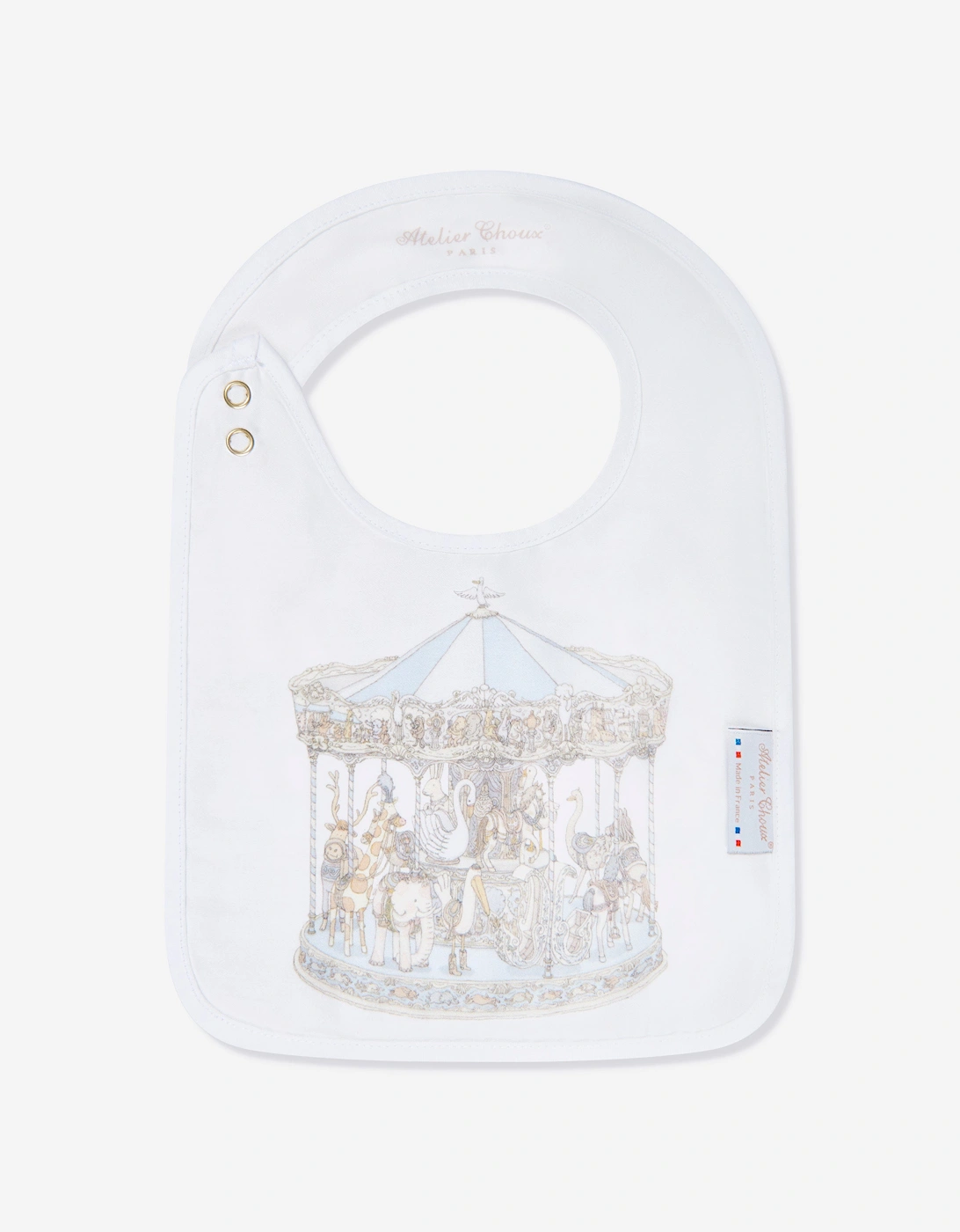 Baby Boys Carousel Swaddle And Satin Bib Gift Set in Blue