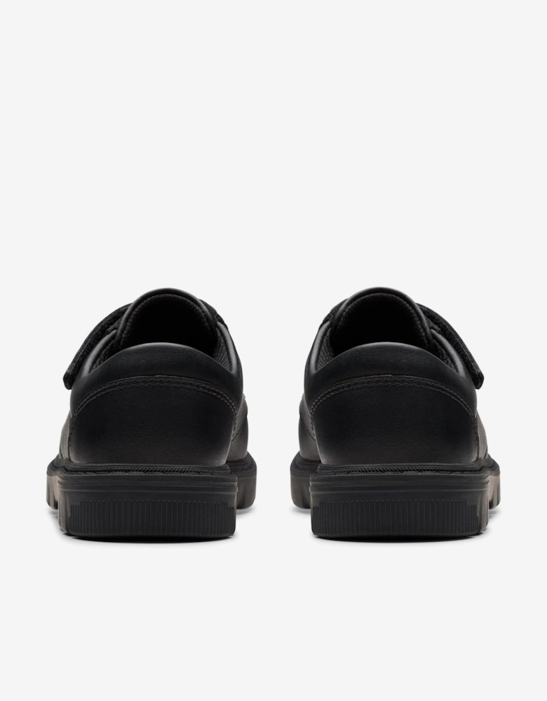 Boys Leather Lorcam Edge Shoes in Black