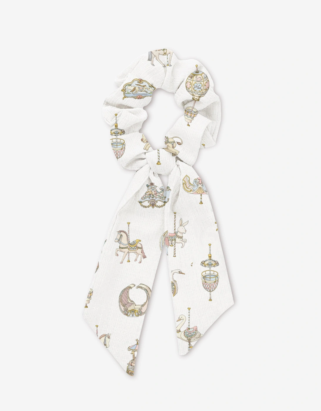Baby Girls Carousel Scrunchie in White, 4 of 3