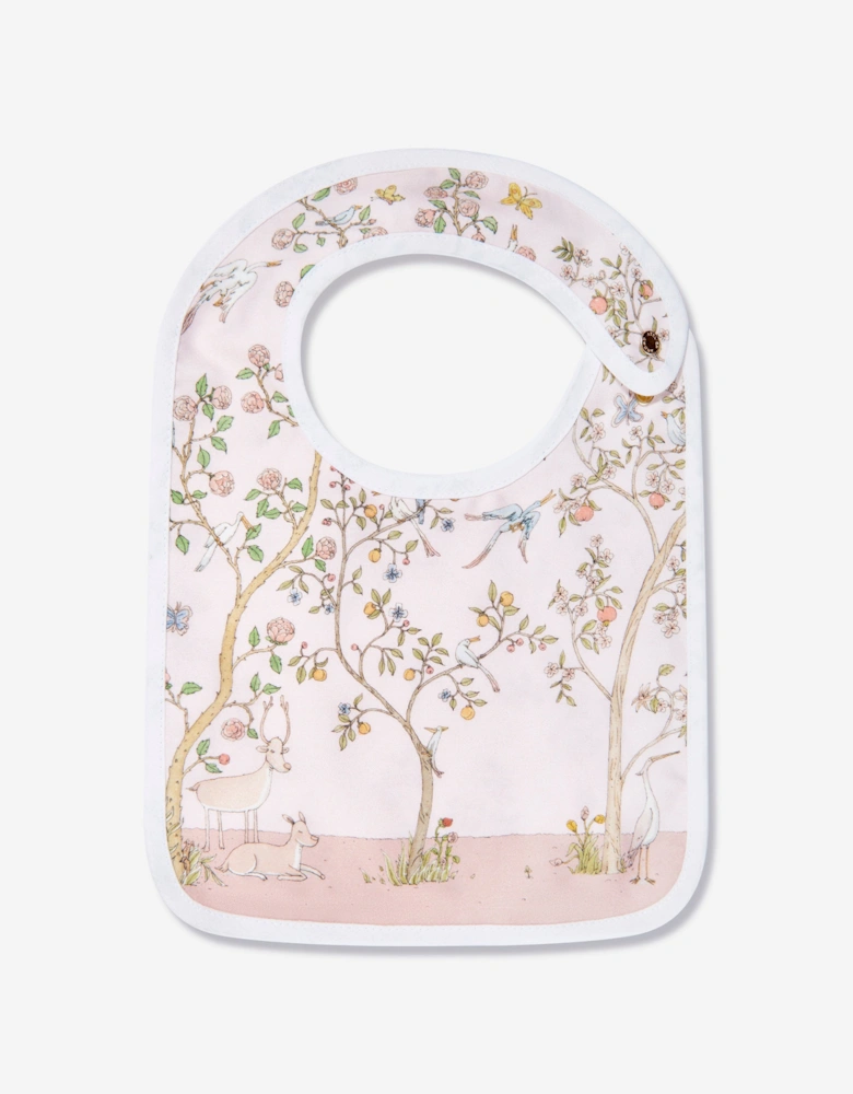 Baby Girls In Bloom Swaddle And Satin Bib Gift Set in Pink