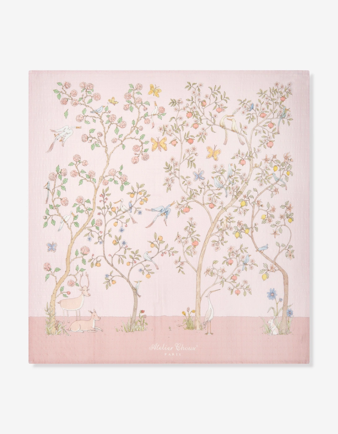 Baby Girls In Bloom Swaddle And Satin Bib Gift Set in Pink