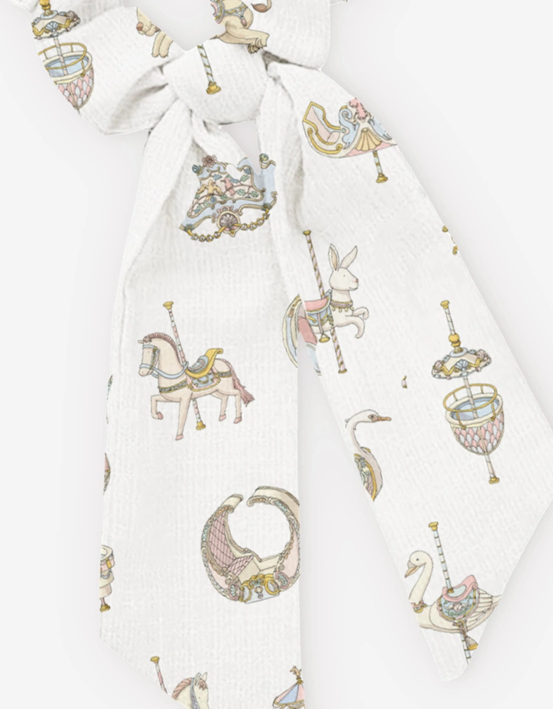 Baby Girls Carousel Scrunchie in White