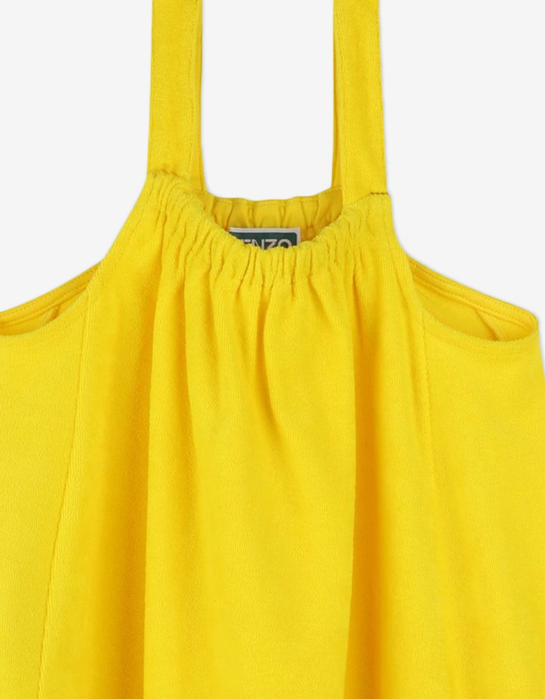 Girls Sunflower Sleeveless Dress in Yellow