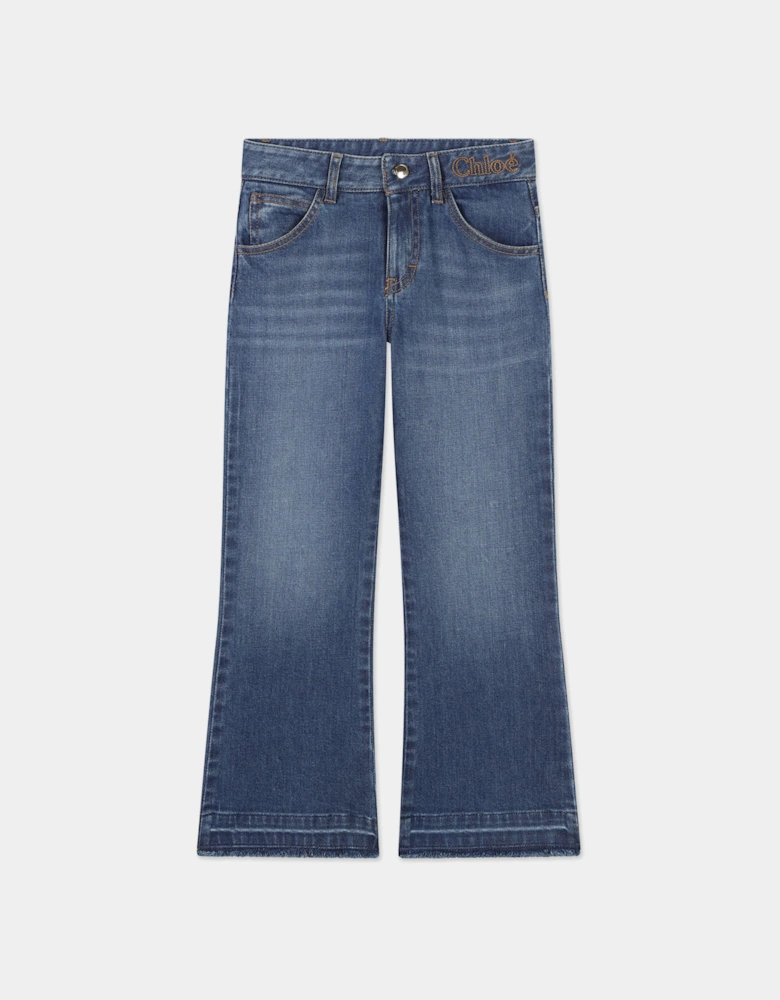 Girls Wide Leg Jeans in Blue
