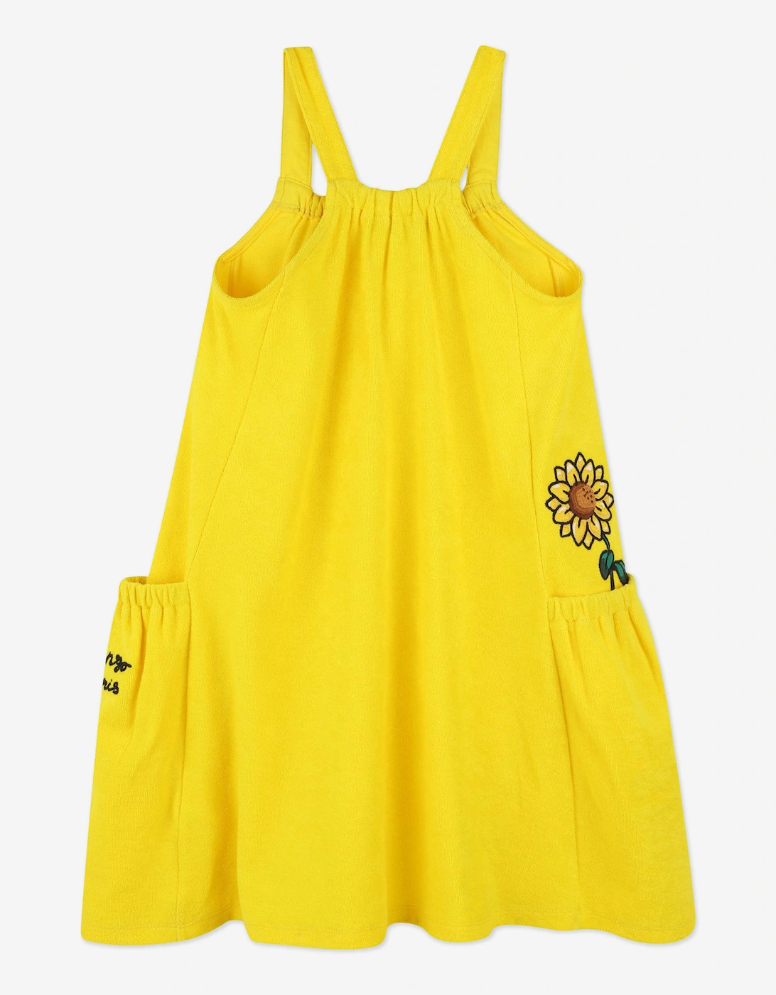 Girls Sunflower Sleeveless Dress in Yellow