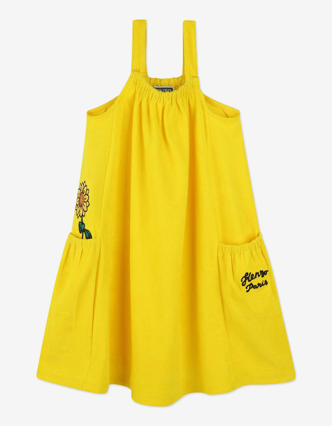 Girls Sunflower Sleeveless Dress in Yellow, 5 of 4
