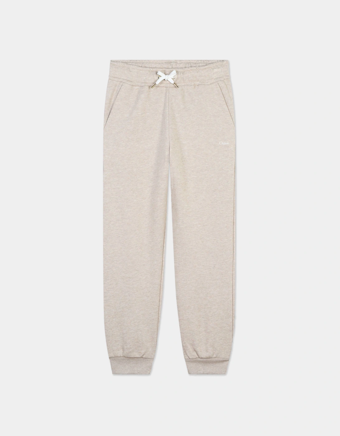 Girls Embroidered Joggers in Beige, 5 of 4