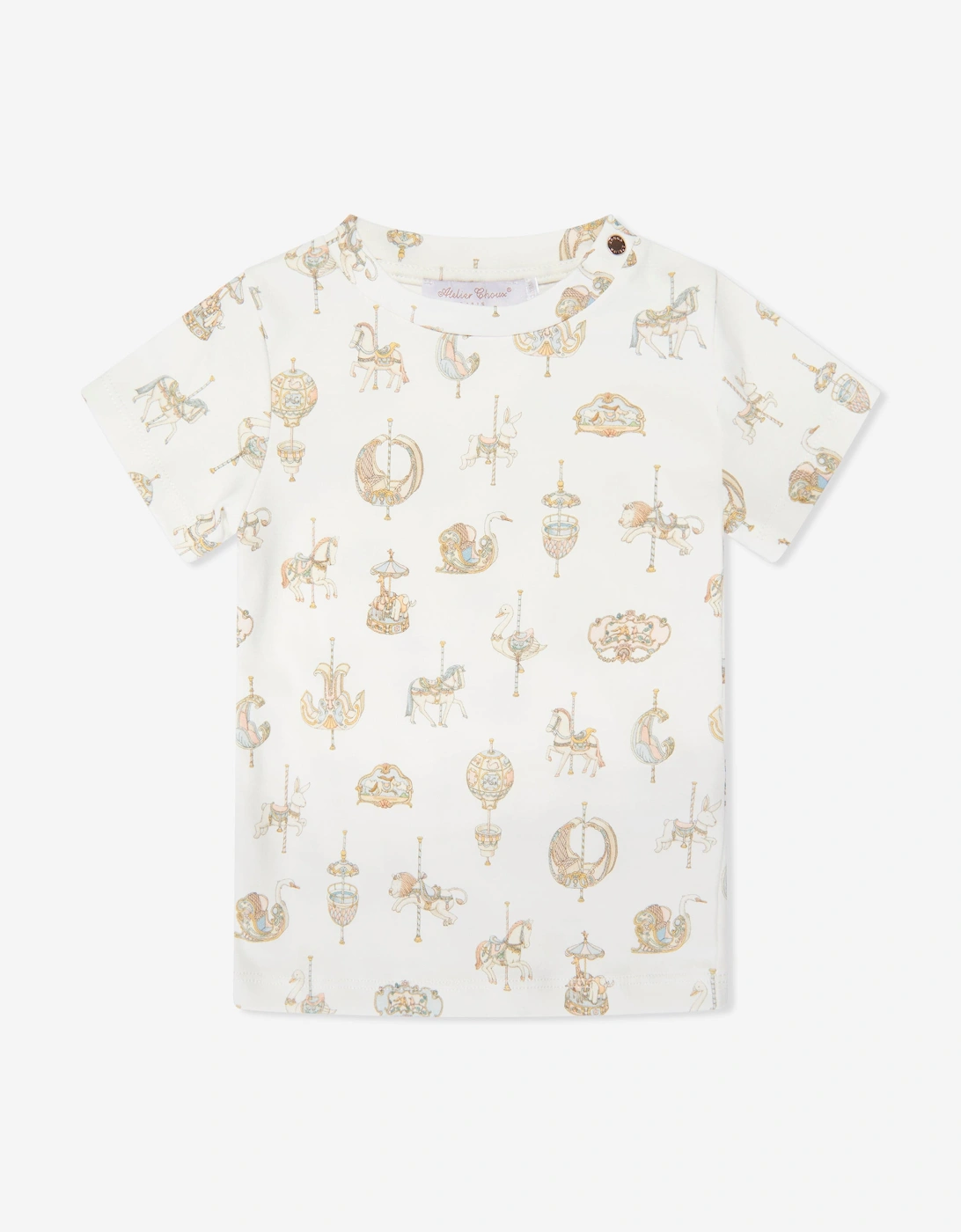 Girls Carousel T-Shirt in White, 6 of 5