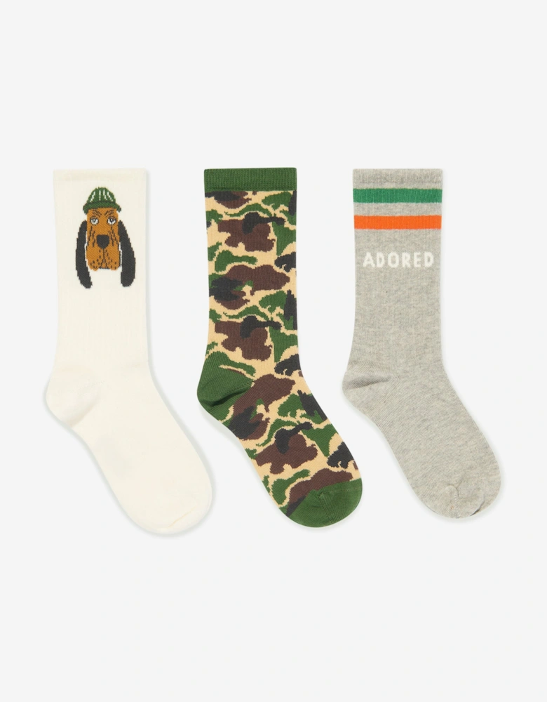Kids Bloodhound 3 Pack Socks Set in Multicolour