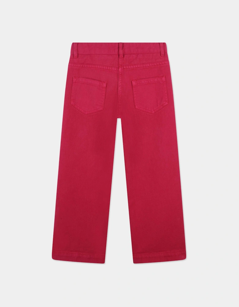 Girls Wide Leg Trousers in Pink