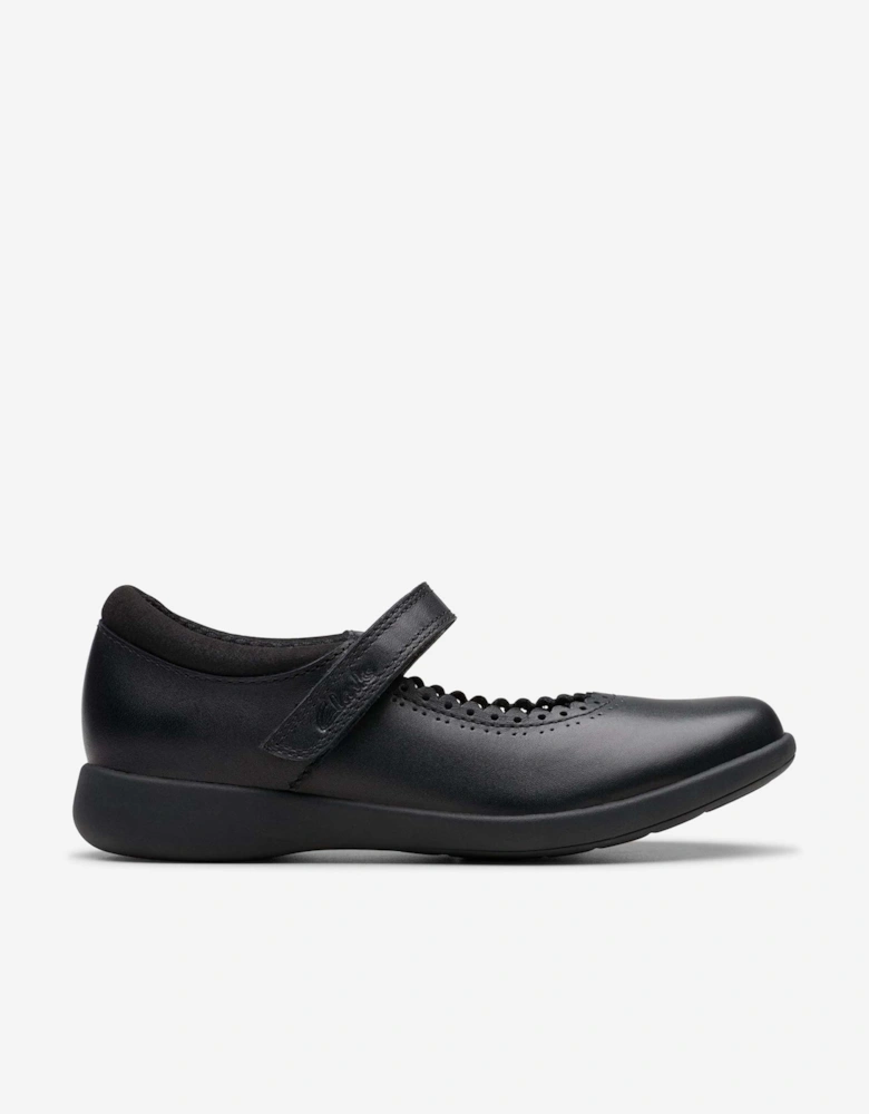 Girls Leather Etch Pure Shoes in Black
