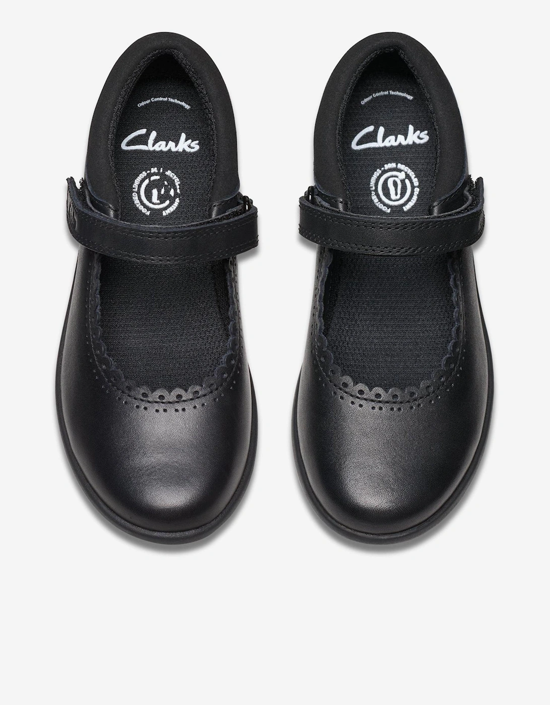 Girls Leather Etch Pure Shoes in Black
