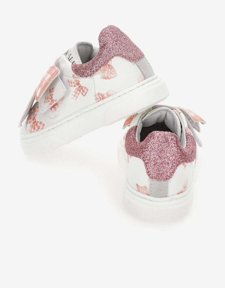 Girls Bow Trainers in White