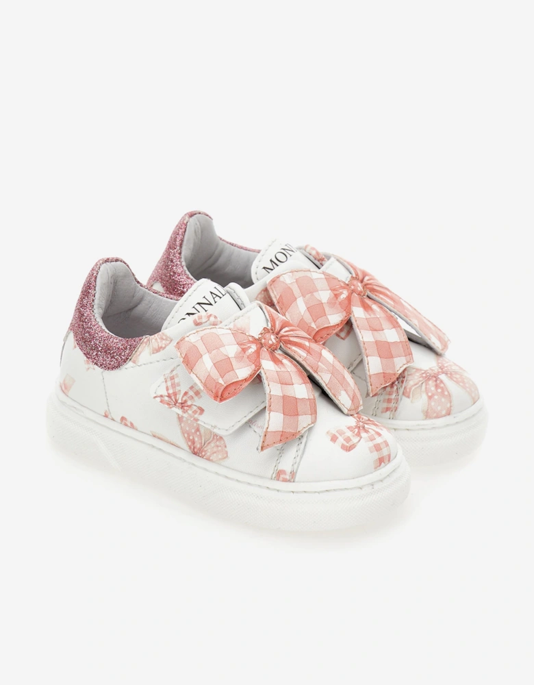 Girls Bow Trainers in White