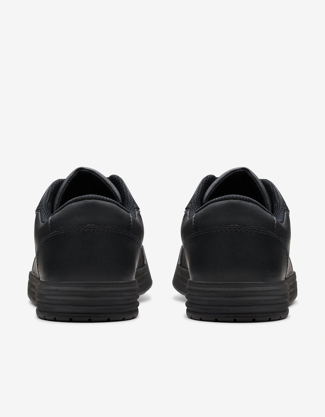 Boys Leather Urban Solo Trainers in Black