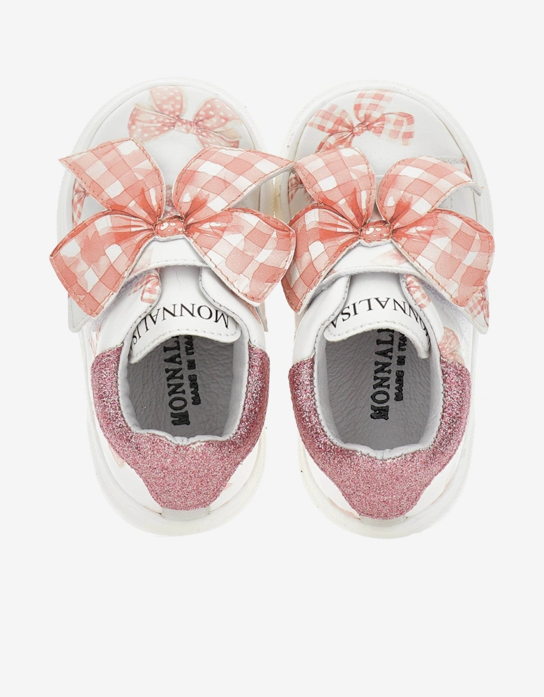Girls Bow Trainers in White