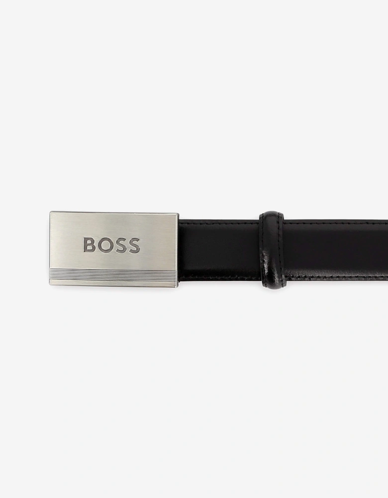 BOSS Boys Leather Branded Belt in Black