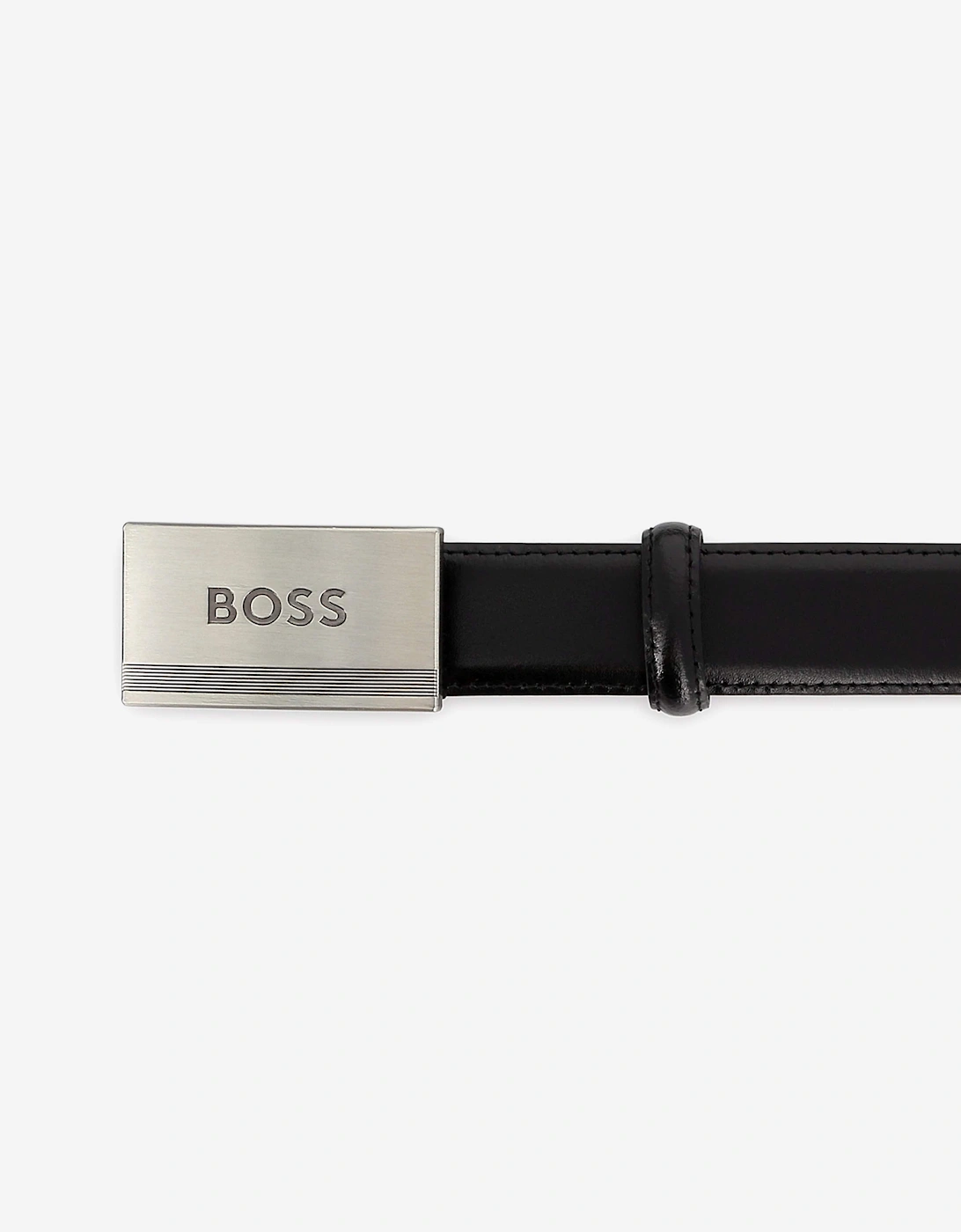 BOSS Boys Leather Branded Belt in Black