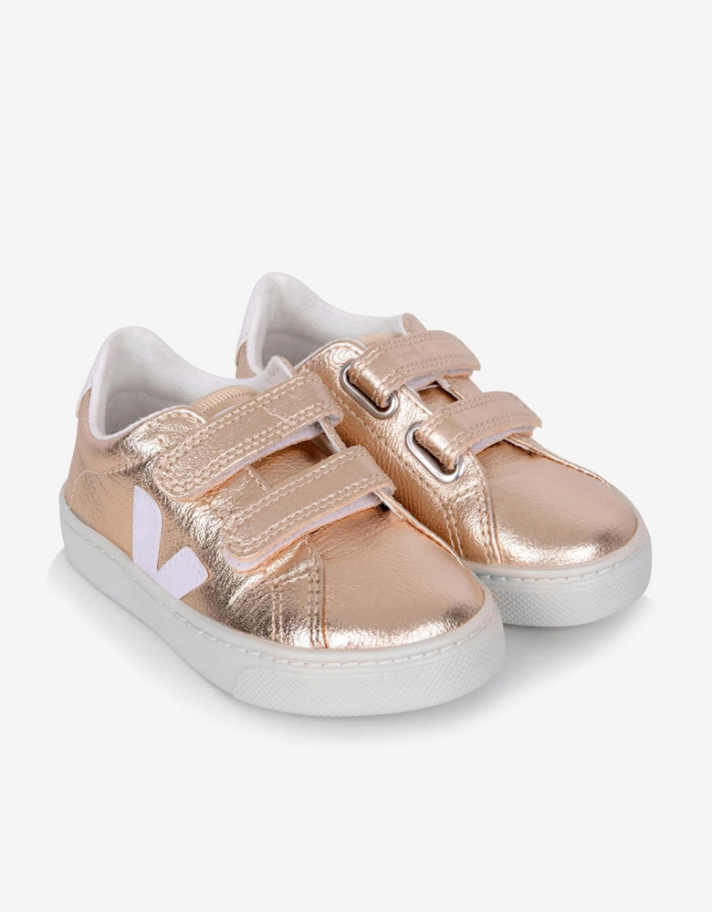 Girls Small Esplar Velcro Trainers in Gold