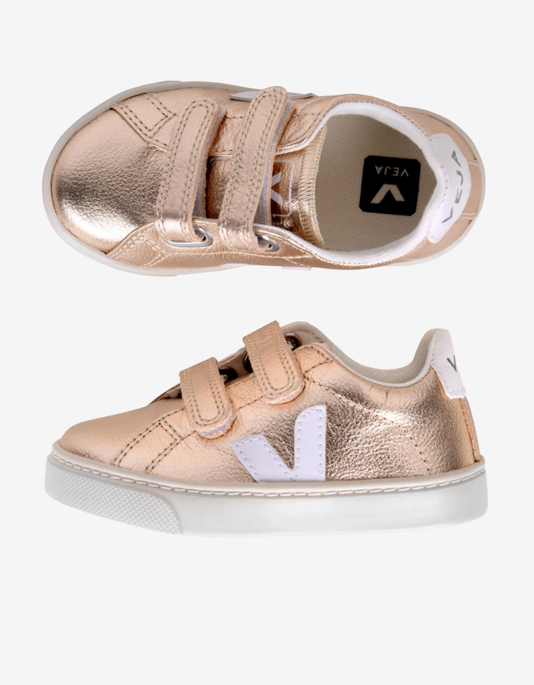 Girls Small Esplar Velcro Trainers in Gold