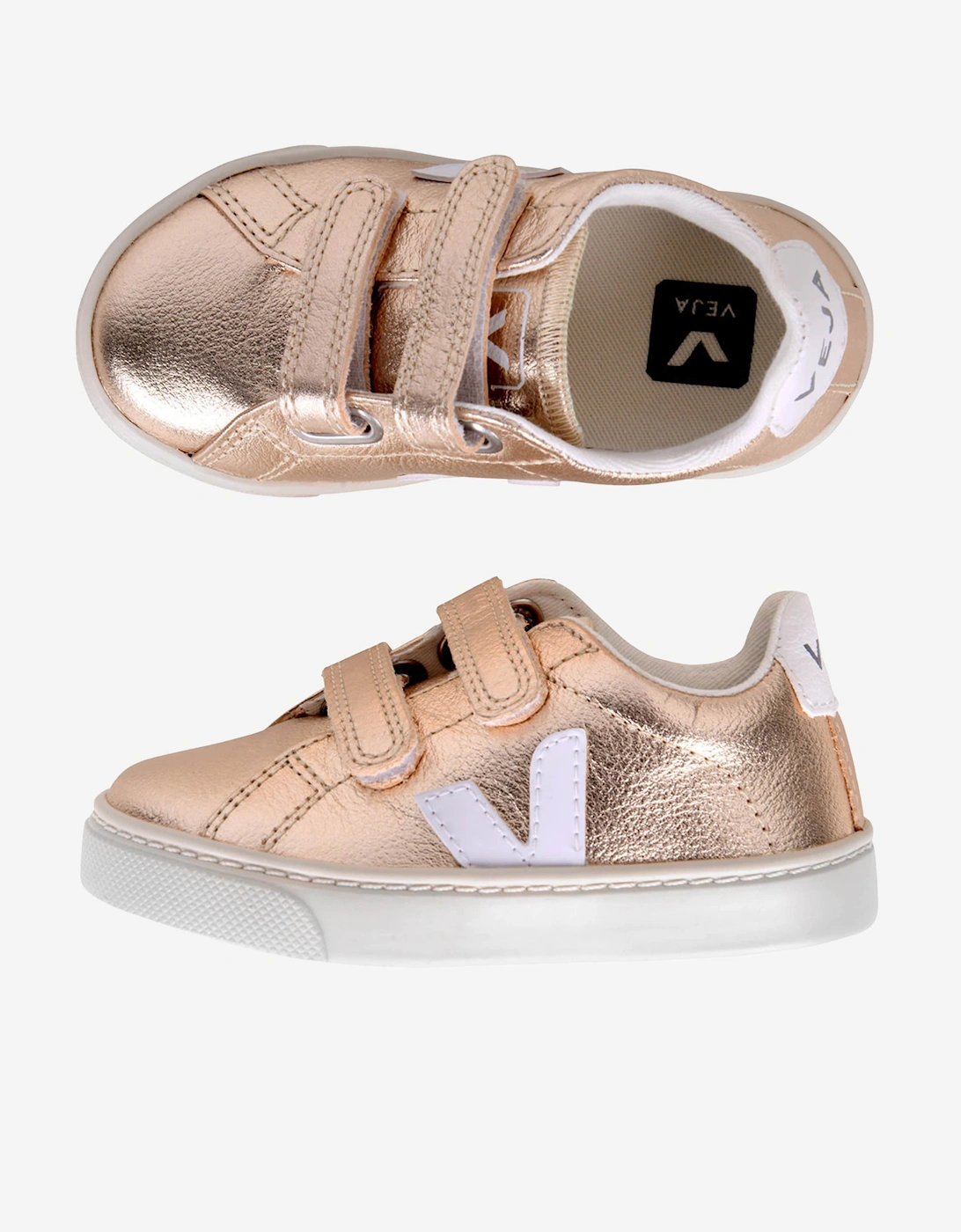 Girls Small Esplar Velcro Trainers in Gold