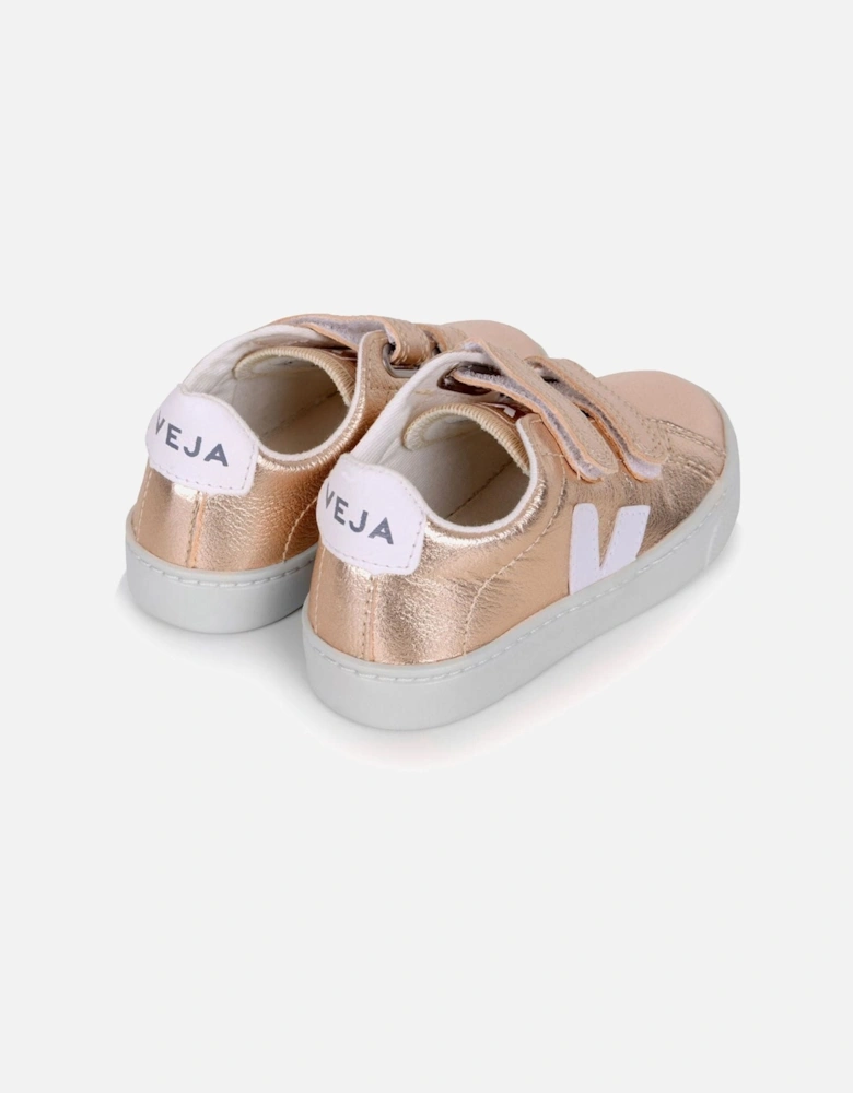 Girls Small Esplar Velcro Trainers in Gold