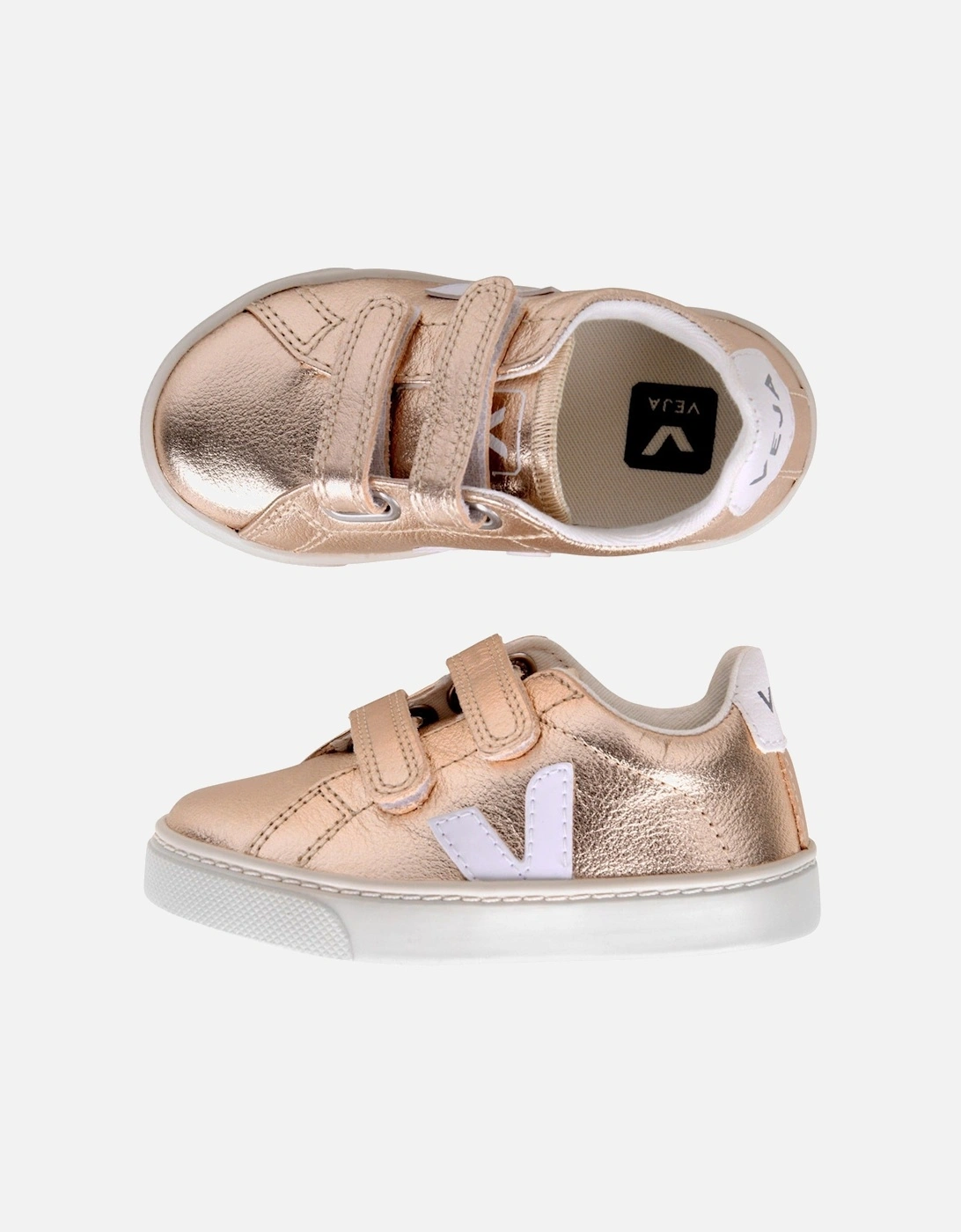 Girls Small Esplar Velcro Trainers in Gold