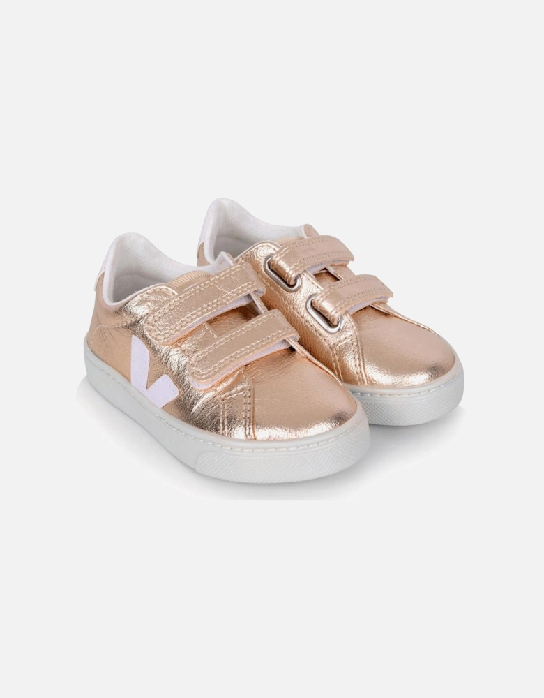 Girls Small Esplar Velcro Trainers in Gold